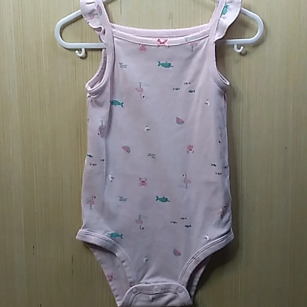 Carter's Onesie Beach themed in pink girls 24 months - Picture 1 of 5